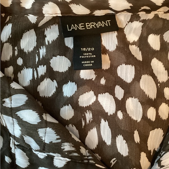 Plus Size, Lane Bryant Brown Polka Dot Blouse, Size 2X - Picture 4 of 7
